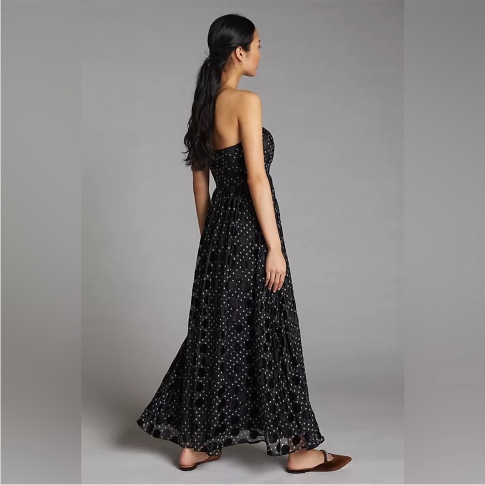 Hutch Velvet Polka Dot Maxi Formal Dress